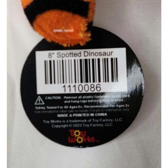 2pk NWT Toy Factory Plush Spotted Dinosaurs Stuffed Animal Prehistoric Birthday - Picture 4 of 4